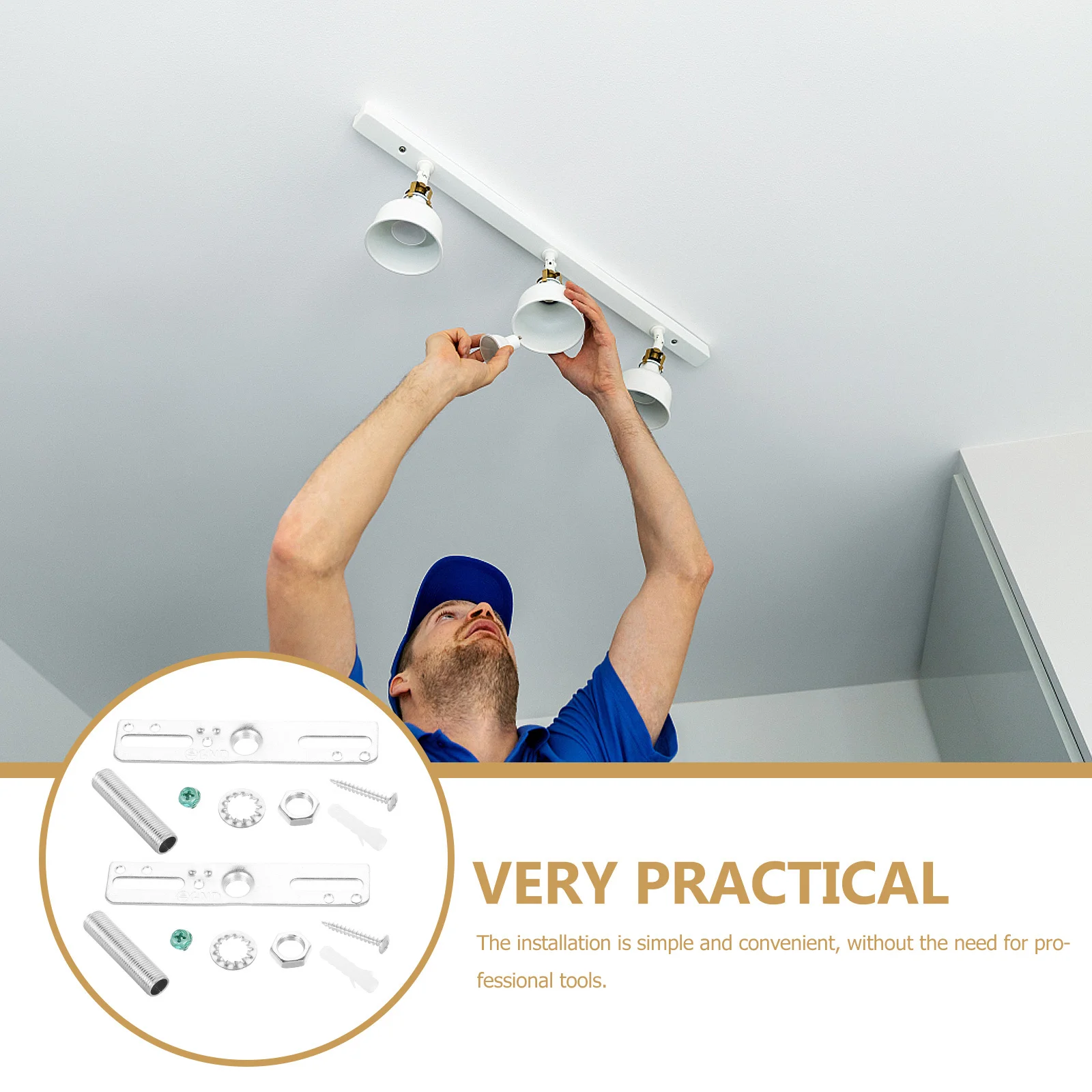 

4Pcs Light Fixture Mounting Brackets Universal Ceiling Light Plate Crossbar Mounting Kit Lamp Hardware for Wall and Ceiling