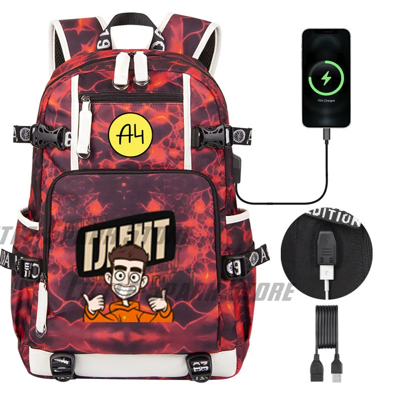 High quality Boy girl school bag NEW Merch A4 Lamba Printing Teenager Children school backpack vlad a4 USB Shoulders Bag