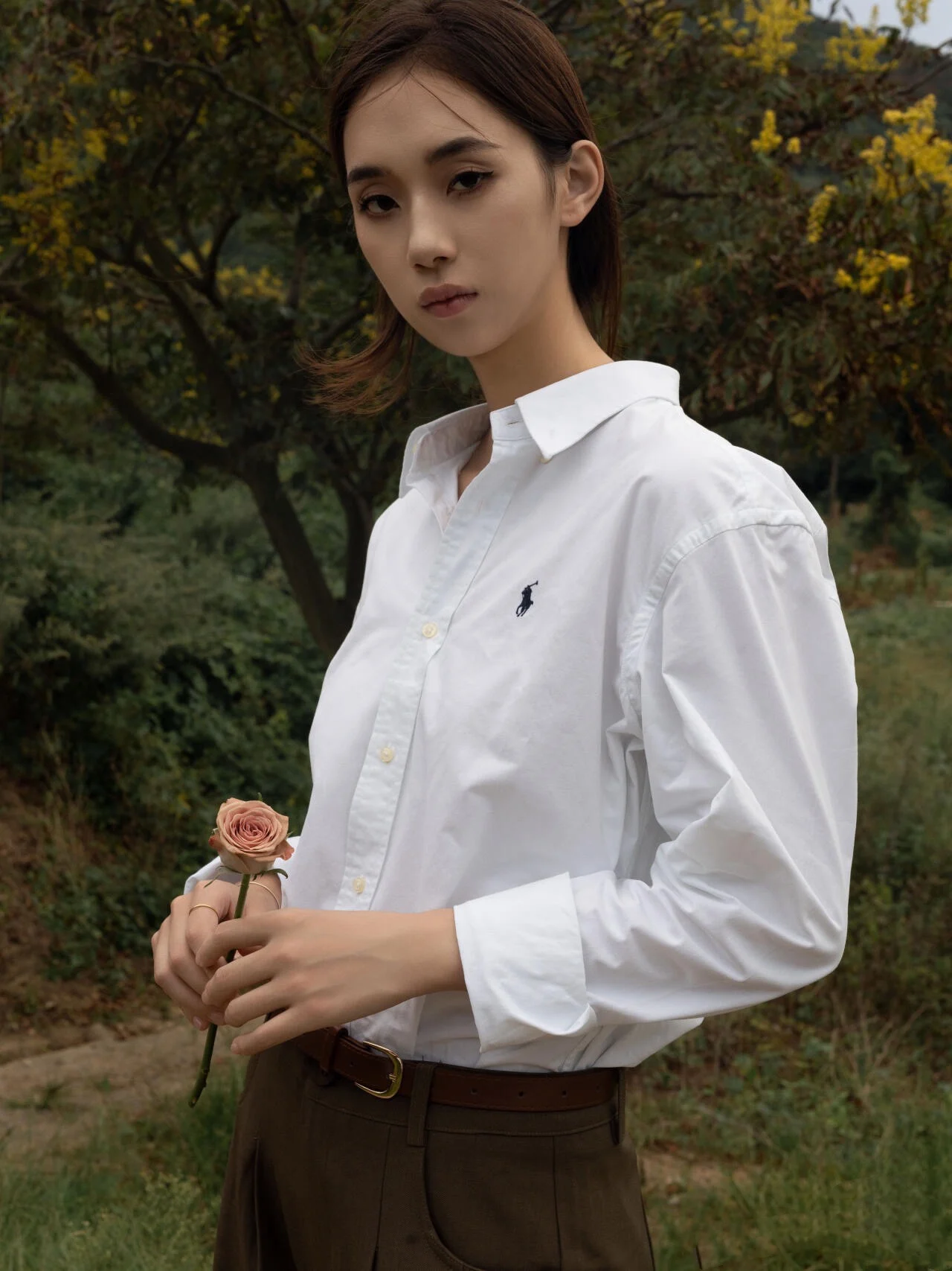 رالف لورين قميص الموضة الرجال الصيف رقيقة بلون بلوزة طويلة الأكمام عادية تنوعا فضفاض واقية من الشمس قميص #4