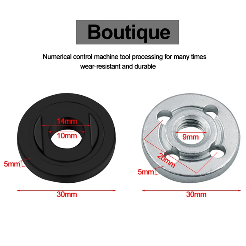 2 stücke Edelstahl Sicherungsmuttern Flanschmutter Innen Außen Kit Winkelschleifer Elektrowerkzeug Zubehör