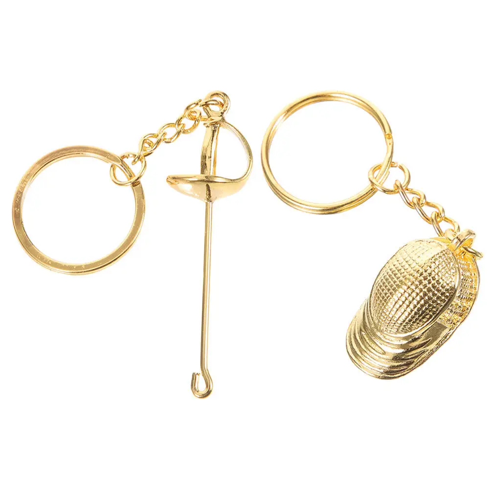 

2 шт. металлические брелоки для ключей в стиле фехтования, износостойкие, тематические, для спортивных сумок, ключей, школьных ранцев