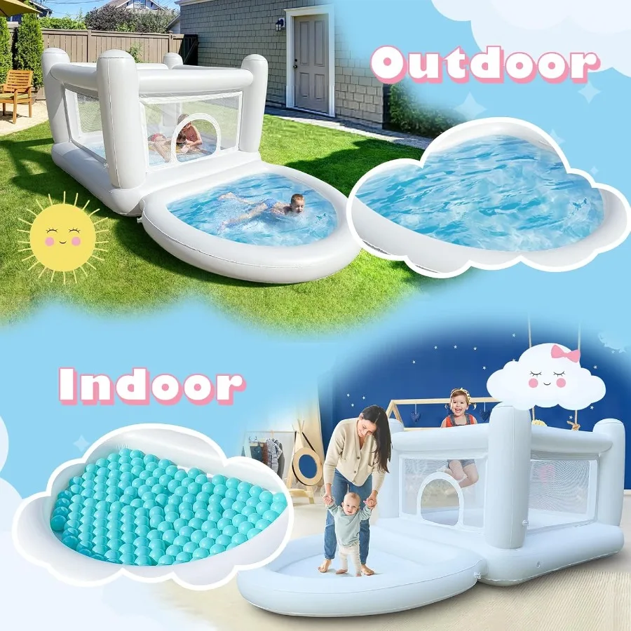 Casa de rebote blanca Casa de rebote para niños pequeños Casa de rebote para 36 mini casa de rebote Casa de rebote inflable para interiores y exteriores para anuncios