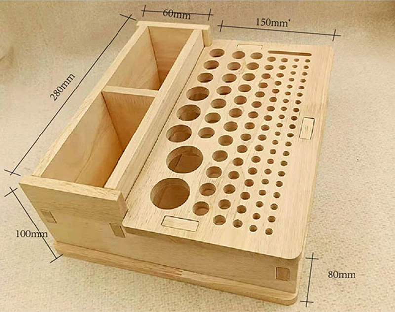 rubber wood integrated material wood leather DIY tool / woodworking DIY tool storage tool box