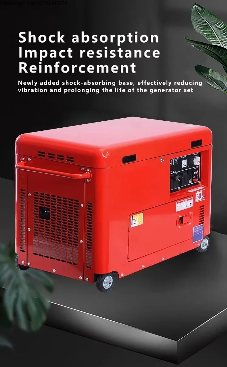 Super Silent Diesel Generator Set 3kva 5kva 8kva 10kva Home Use 5kw Diesel Generators 50/60Hz 220V 380V Rated Voltage