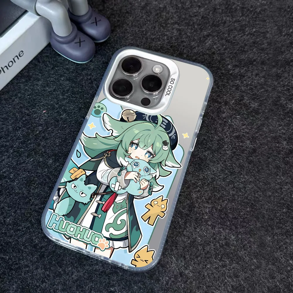 Honkai Star Rail Huohuo Phone Case IMD Color Silver Shell For IPhone 16 15 14 13 12 Pro Max Plus