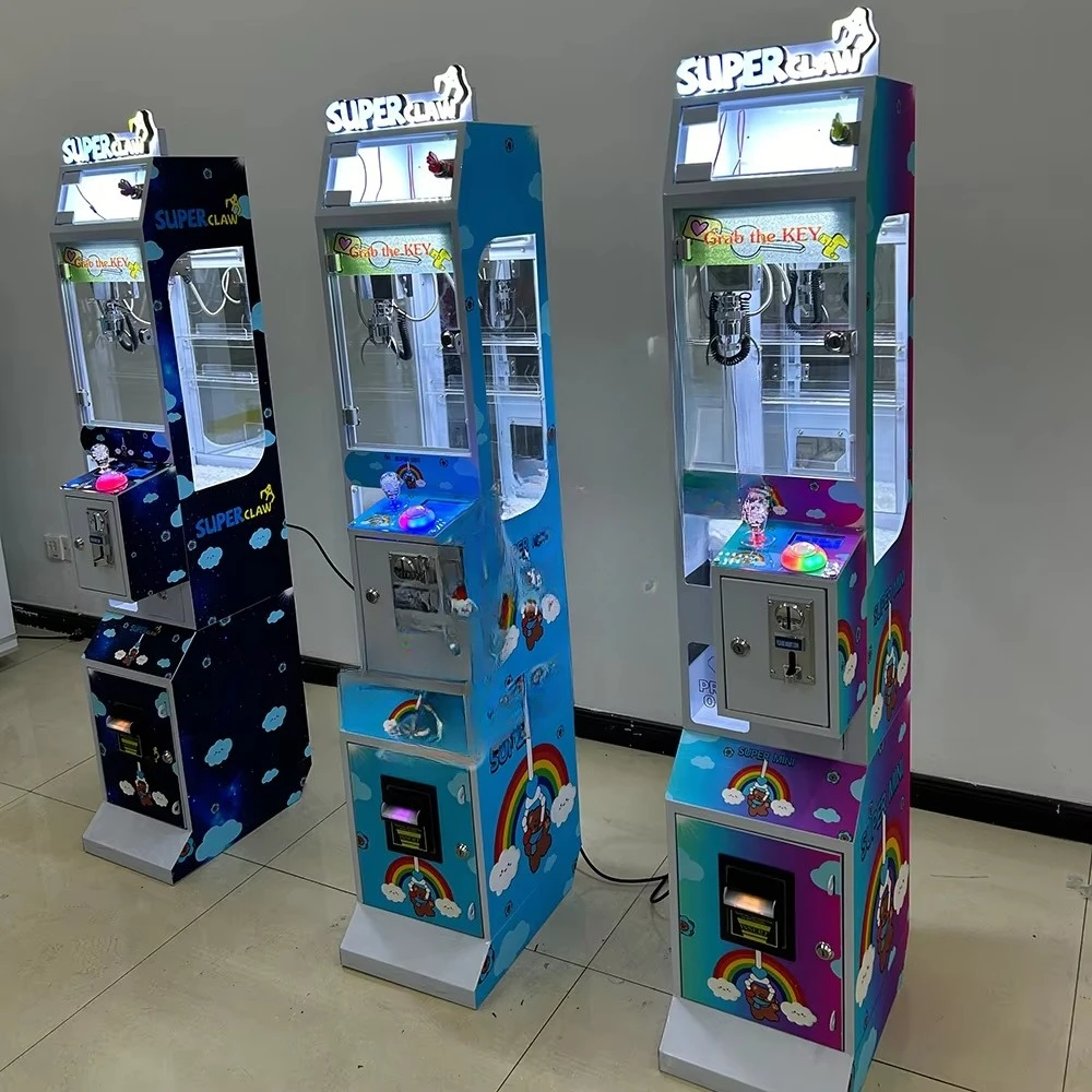 Mini Claw Machine Coin Operated Small Doll Toy Claw Vending Machine with Bill Cash Acceptor