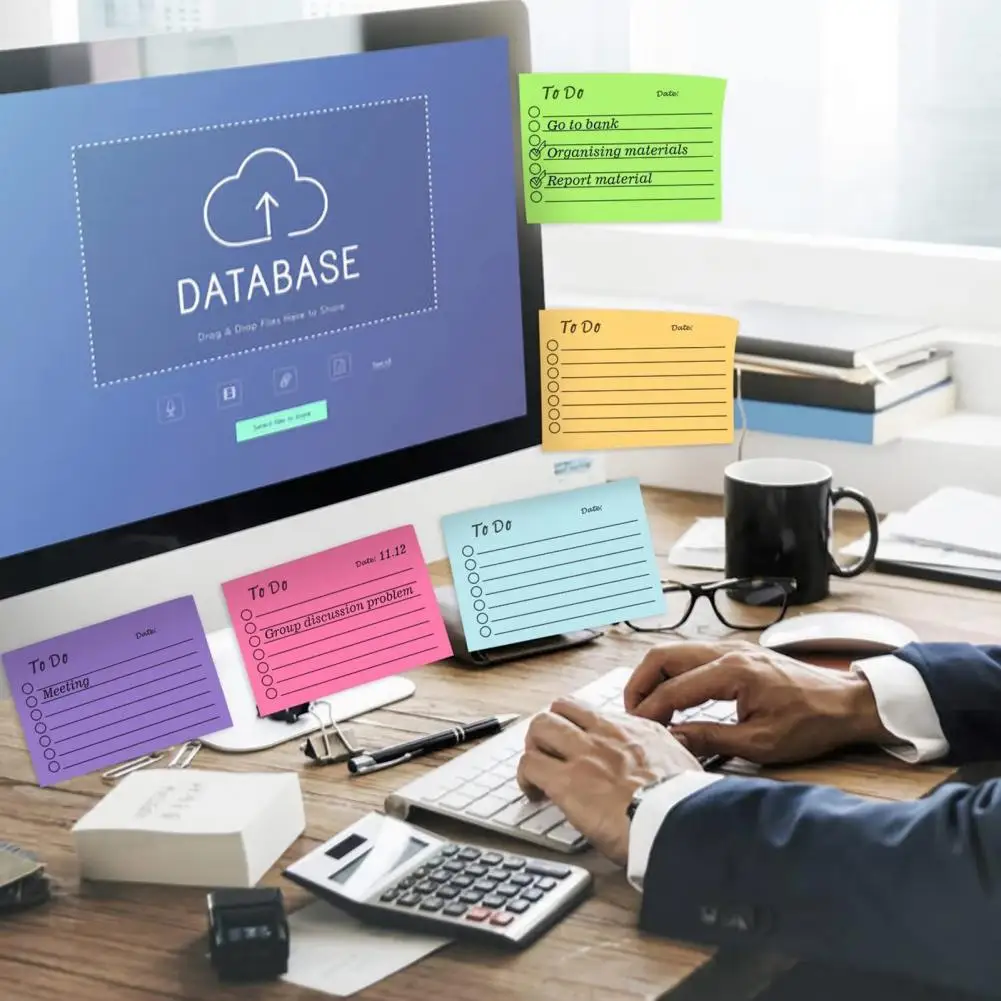 Notas adhesivas de colores para oficina, organización colorida, 9 piezas, súper pegajosas, planificación, duraderas