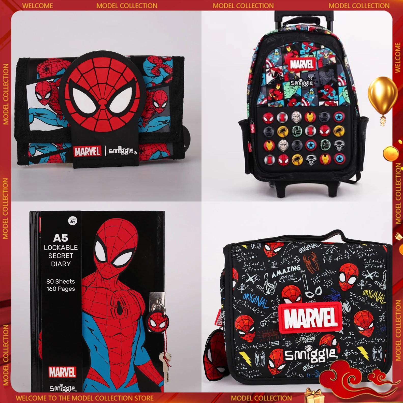 Oryginalna Australia Smiggle Marvel Superhero Spider-Man Spiderman chłopięcy plecak plecak studencki kubek wody torba na drugie śniadanie pudełko na