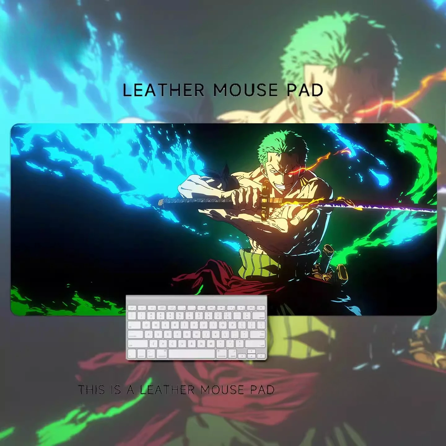 Premium Oversized Cartoon Animation Computer Desk Non-slip and Dirt-resistant Pad ONE PIECE Luffy Roronoa Zoro Leather Mouse Pad