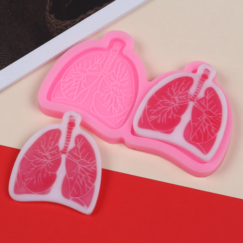 Medical Series Silicone Mold Lung Ambulance Syringe Heart Stethoscope Keychain Pendant Jewelry Mold Cake Decoating