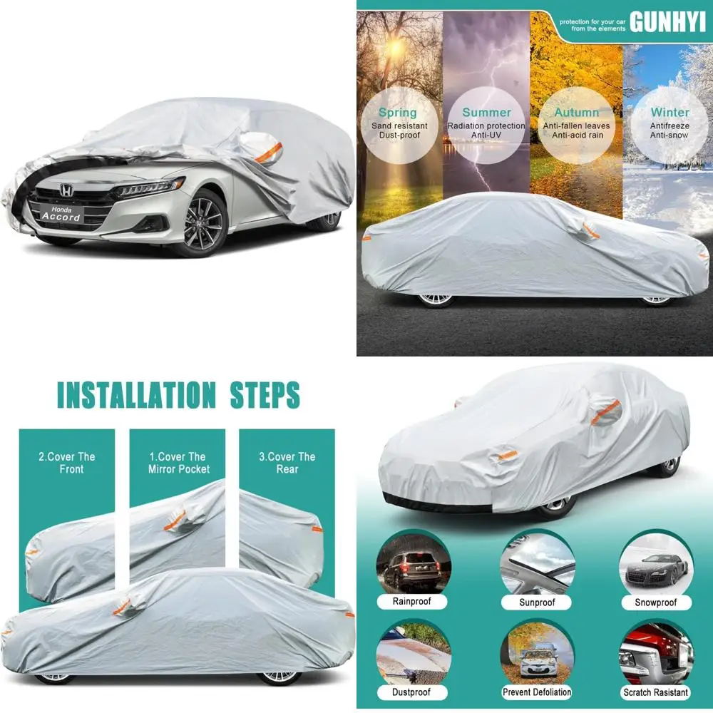 غطاء سيارة مناسب تمامًا لحماية جميع الأحوال الجوية، مقاوم للماء عالي التحمل، مناسب لموديلات 1990-2025، حماية من أشعة الشمس والأشعة فوق البنفسجية والمطر،