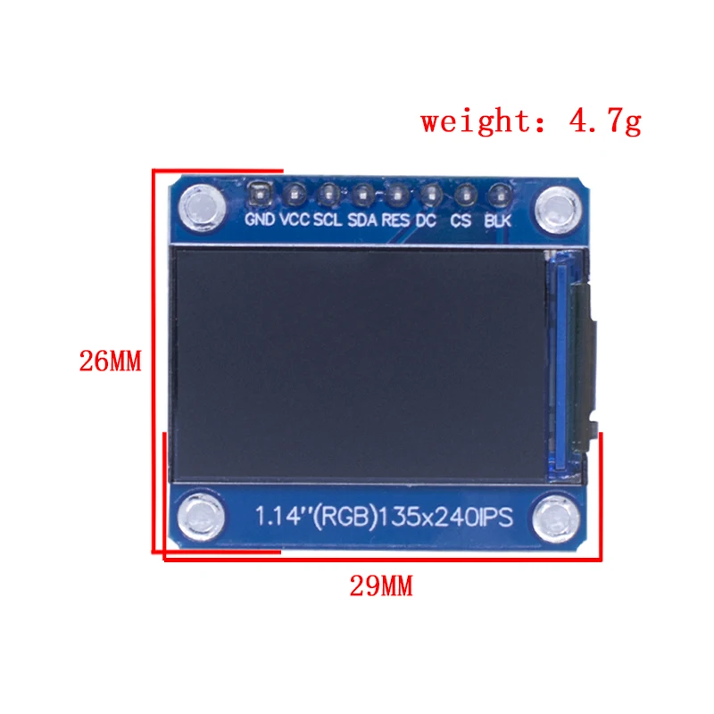 UWY 1.14-inch TFT display high-definition ips color LCD screen 1.14-inch st7789 high-definition LCD screen New In stock