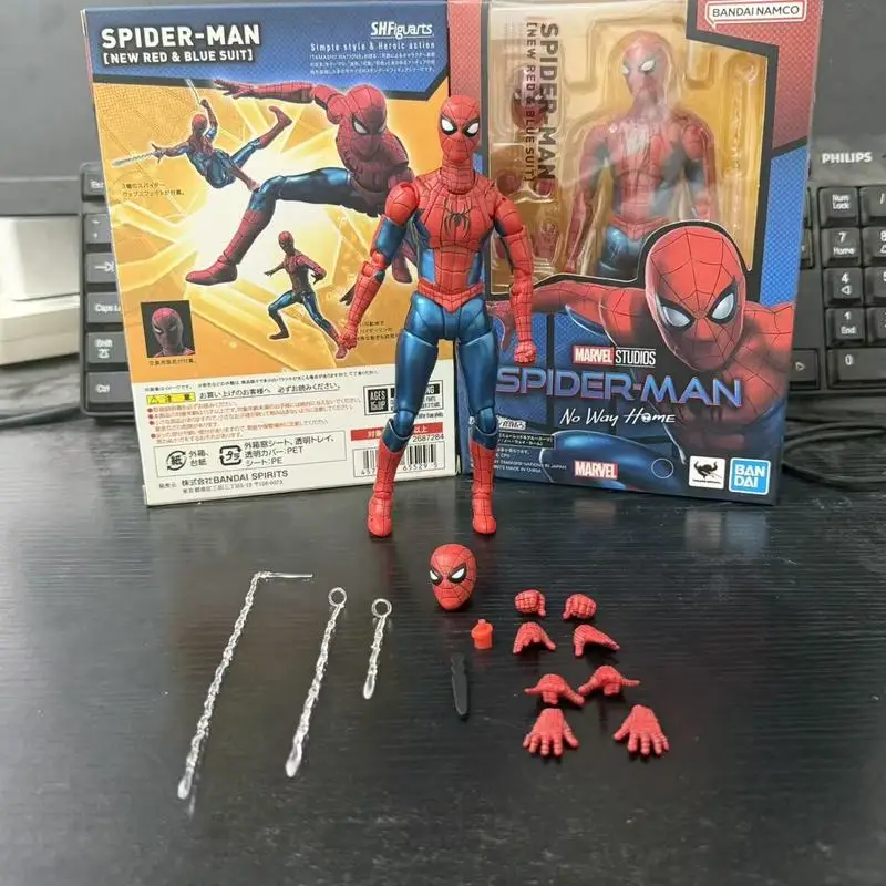 Hochwertige SHF No Way Home Actionfigur Roter und Blauer Anzug Figurine Modell Spielzeug 15cm PVC Sammlerstück