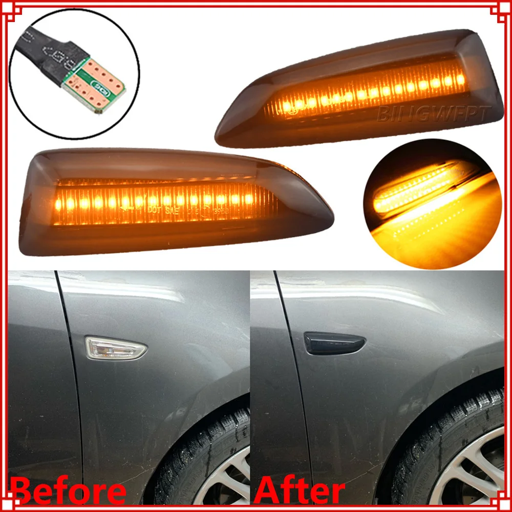 

2PCS LED Dynamic Side Marker Turn Signal Light Sequential Blinker For Opel Astra J Astra J K Zafira C Insignia B Grandland X