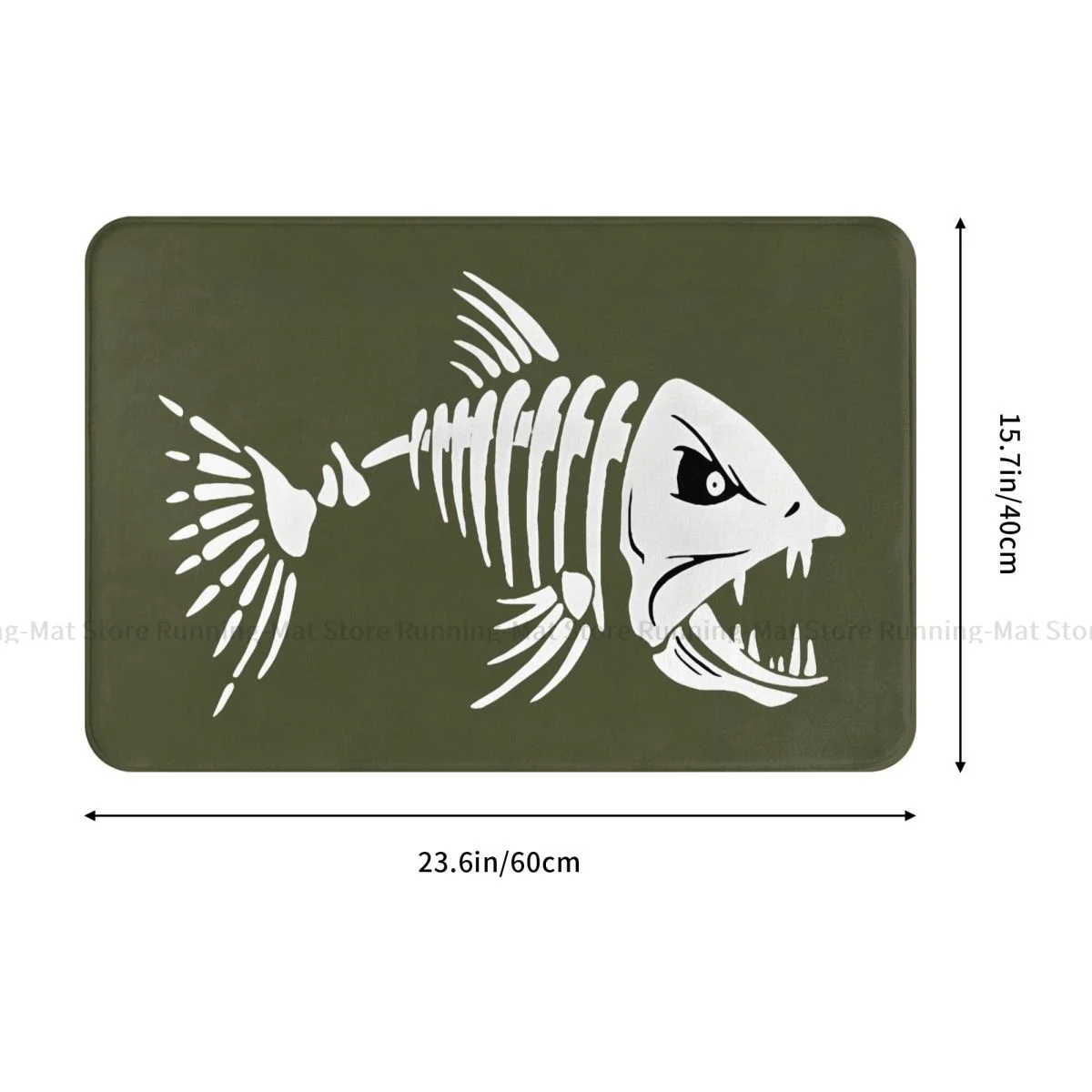 Pike Hunter Fishing Non-slip Doormat Fish Bone Bath Bedroom Mat Outdoor Carpet Home Modern Decor