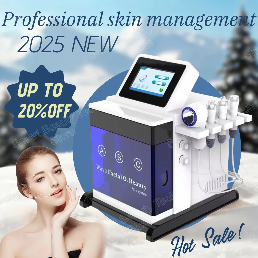 Nuovo 5 in 1 idroossigeno macchina per il viso ringiovanimento della pelle pulizia profonda rimozione delle rughe sbiancamento sollevamento della pelle attrezzature di bellezza