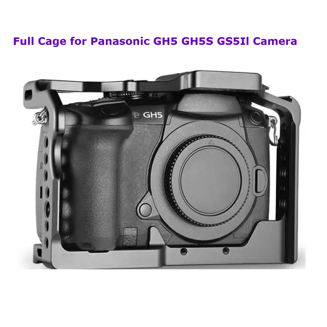 SZpowerwin Camera Cage for Panasonic GH5 GH5S GH5II Camera Cage with Cold Shoe Mount Arri 3/8 Hole Arca Quick Release Rail