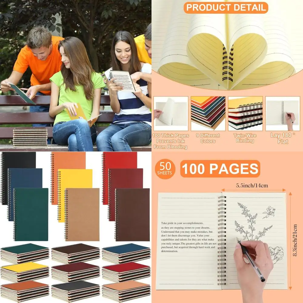 

Набор из 72 блокнотов А5 на спирали, линованные, 8,3x5,5 дюймов, разноцветные, для студентов и офиса, идеально подходят для школы