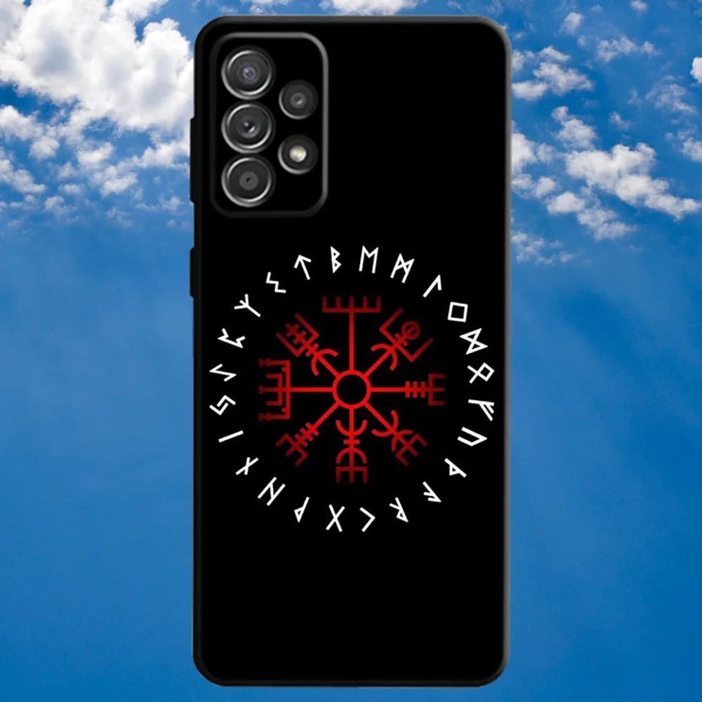 Vegvisir Logo Cool Viking Phone Case For Samsung S21,S22 Ultra,S20,S30 plus,S22 plus,S23,S30 ultra 5G Soft Black Cover