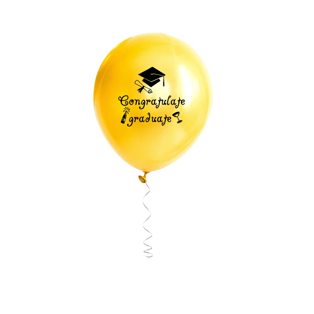 

20Pcs 12 Inch Silver Graduation Balloons Party Latex Rubber Decoration for School Graduate Event Reusable Premium Inflatable