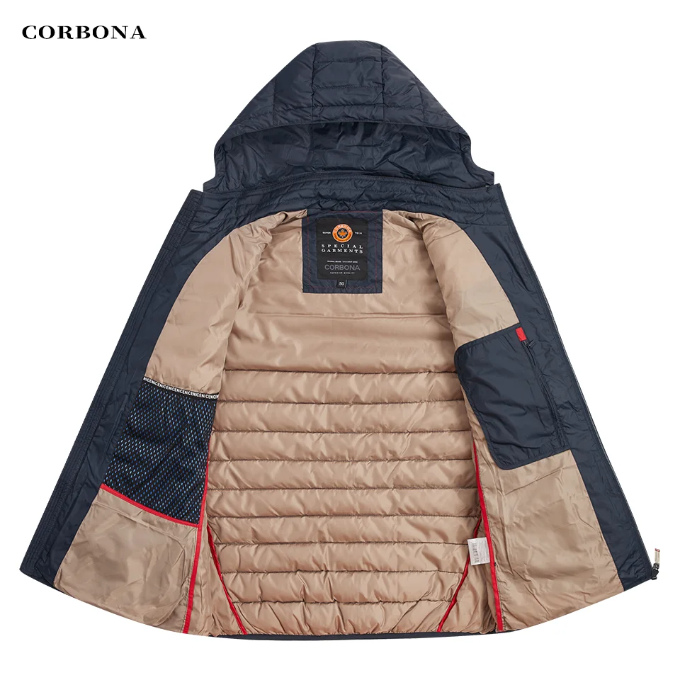 Corbona Autumn Man\'s Winter Jacket Business Casual Lightweight Selected Cotton Outwear Sports Coat Oversize Male Clothing Homme