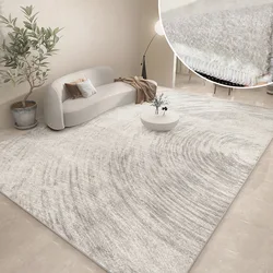 Tapis en peluche de grande surface, tapis modernes, tapis de salon abstrait, décor de chambre à coucher, tapis de chevet, gris, épaissi, polymères de sol, salon, lea