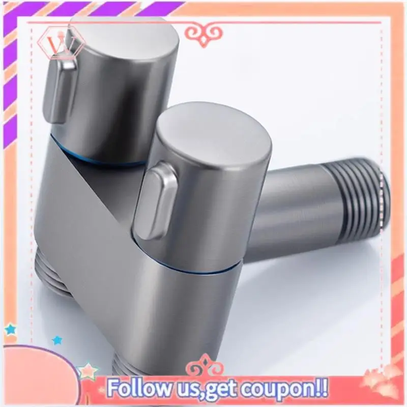 

1 Piece Wall-Mounted Faucet 1 In 2 Out Diverter Angle Valve Dual Control Bathroom Faucet For Self-Cleaning (Dark Gray)
