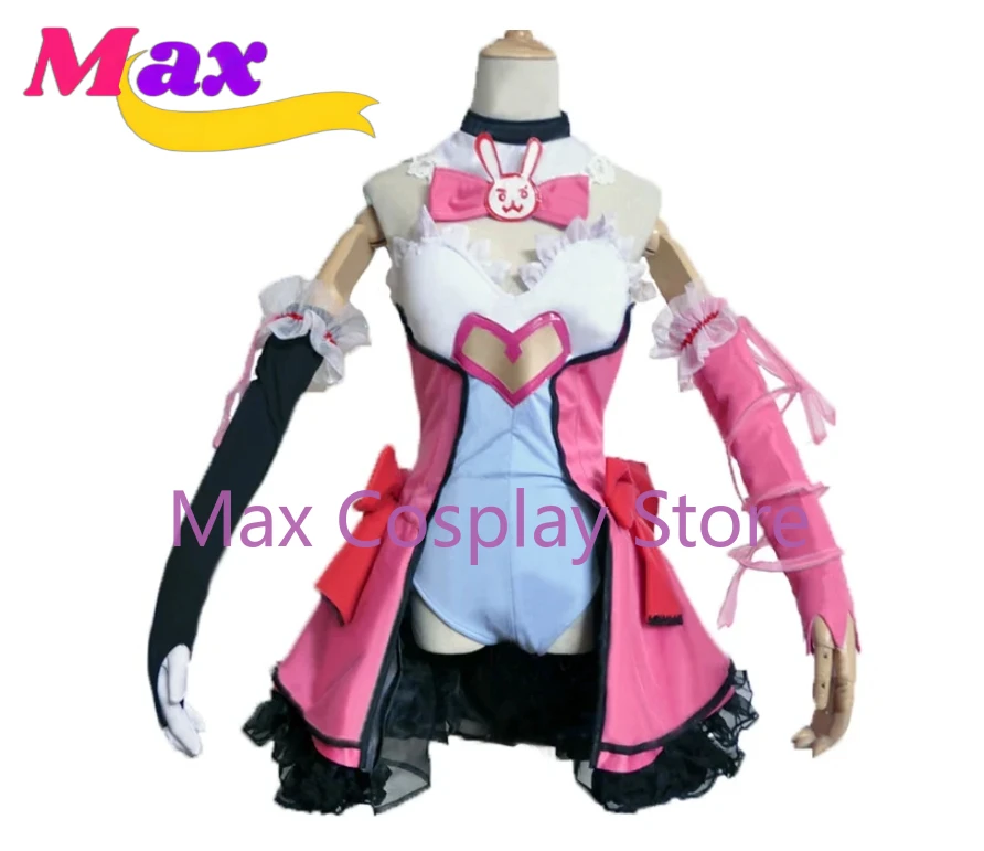 Max Cosplay Game OW Kawaii Girl Pink Dress Costume Magic Girl D.va Cosplay Costume Women Customized size