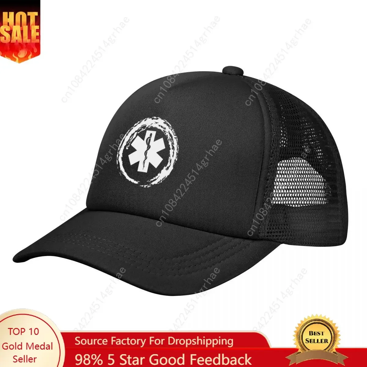 

EMT Star Of Life Emergency Medical Mesh Baseball Cap Adult Casual Sun Hats Adjustable Polyester Fishing Hat Summer Trucker Cap