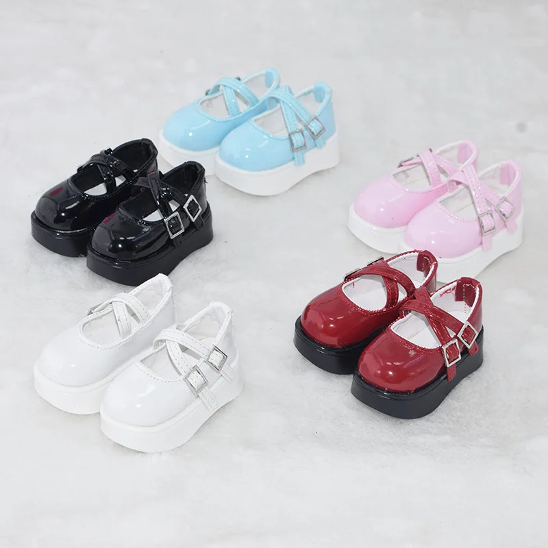 4 punten BJD pop schoenen 1/4 baby schoenen dikke hoge hakken lederen schoenen bjd 4 punten mdd pop kleding accessoires