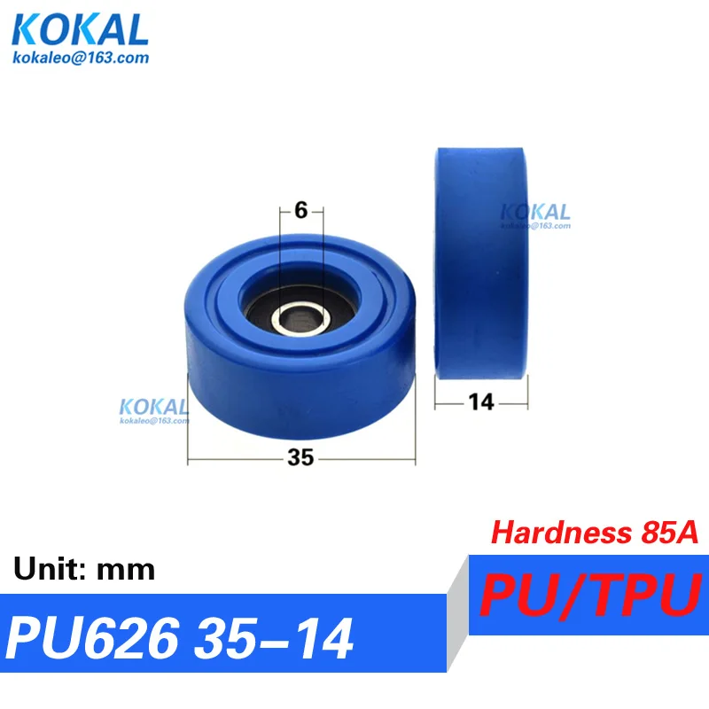 [PUd6] 4/10PCS low noise 626RS 626 polyurethane PU bearing roller currency count manchine TPU rubber display rack roller 25-35mm