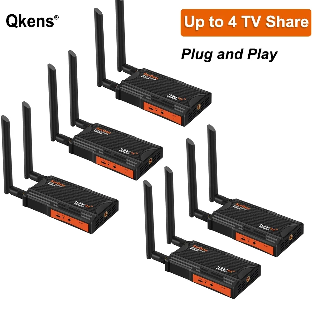 

200M Wireless HDMI Extender Video Transmitter Receiver Multi Screen Share Display Adapter for Camera Laptop PC To TV Projector