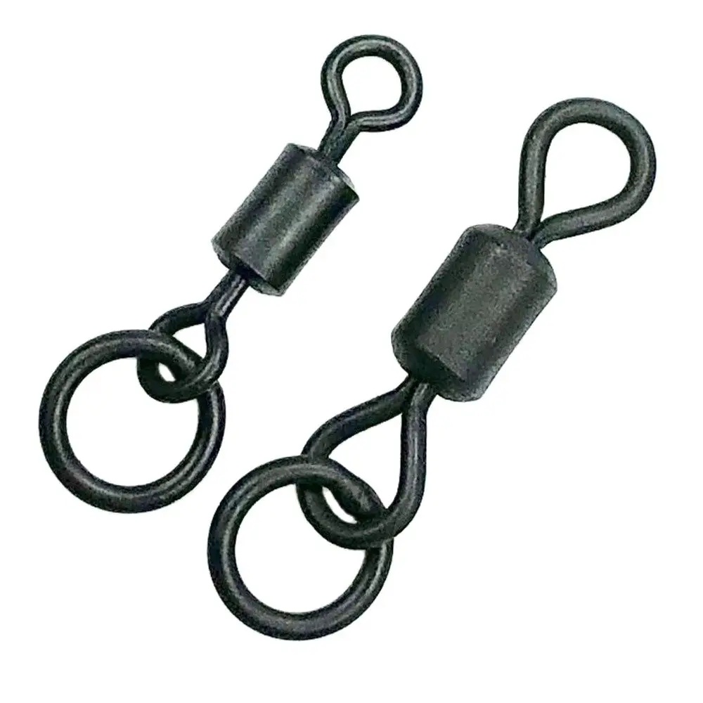 20 unidades de pesca de carpa, tamaño 8 # Size12 #, anillo flexible oculto, anillo giratorio con cambio rápido, Clips, gancho rodante