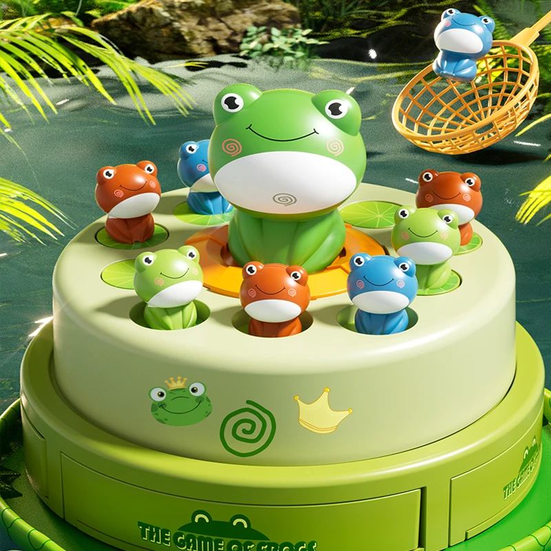 Kid Montessori Toy Launch Frog Cartoon Flying Frog Catching Funny Toy Development Sensory Interaction1 2 Players Game Puzzle Toy