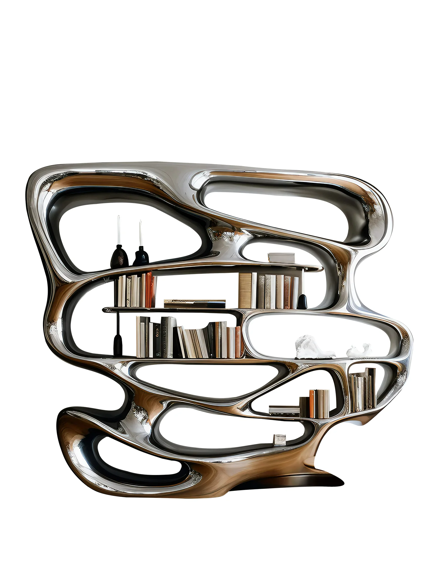 Modern light luxury art creative bookshelves international pavilion furniture