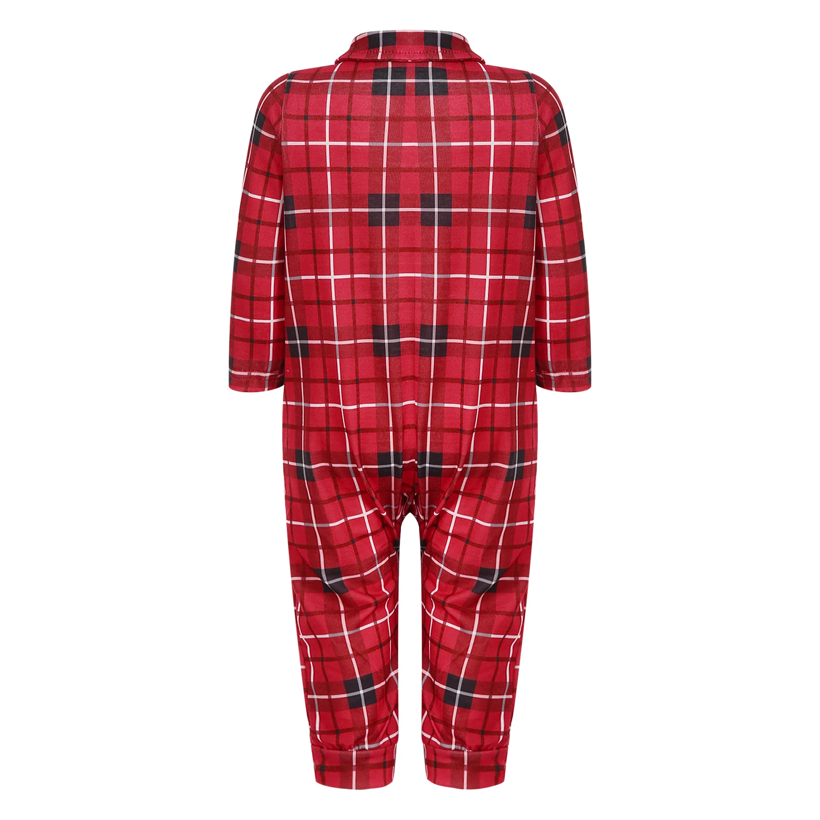 Christmas mother kids matching outfits Vintage Red Plaid Long Sleeve Fashion Lapel Button Shirt+Pants Baggy Sleepwear Sets