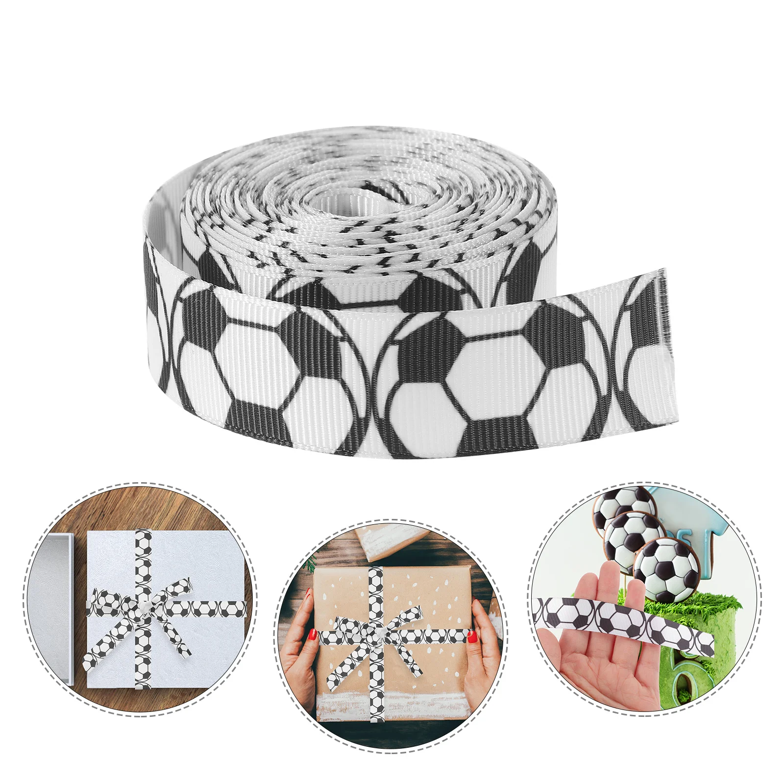 

Football Ribbon Gift Wrapping Ribbon Cloth Material for DIY Gift Box Cake Party Decoration Elegant Texture Ribbons for Crafts