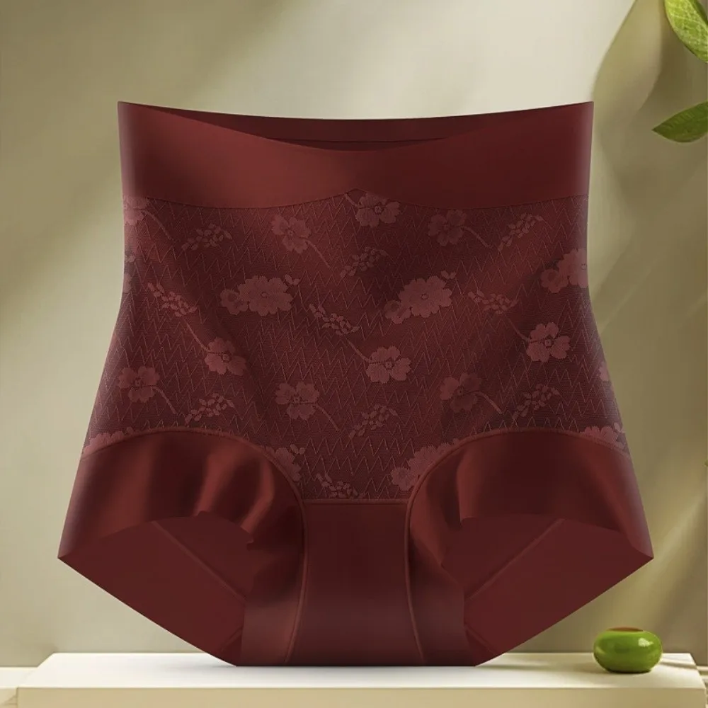 High Waist Postpartum Body Shaper Large Size Shapewear Satin Butt Lifter Briefs Belly Contracting Flowers