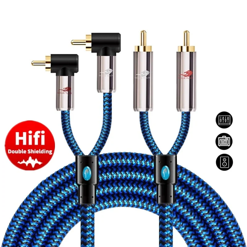 المزدوج RCA إلى مزدوج RCA ذكر كابل الصوت لمضخم الصوت المتكلم التلفزيون AV استقبال المنزل نظام مرحبا فاي إشارة نقل الحبال