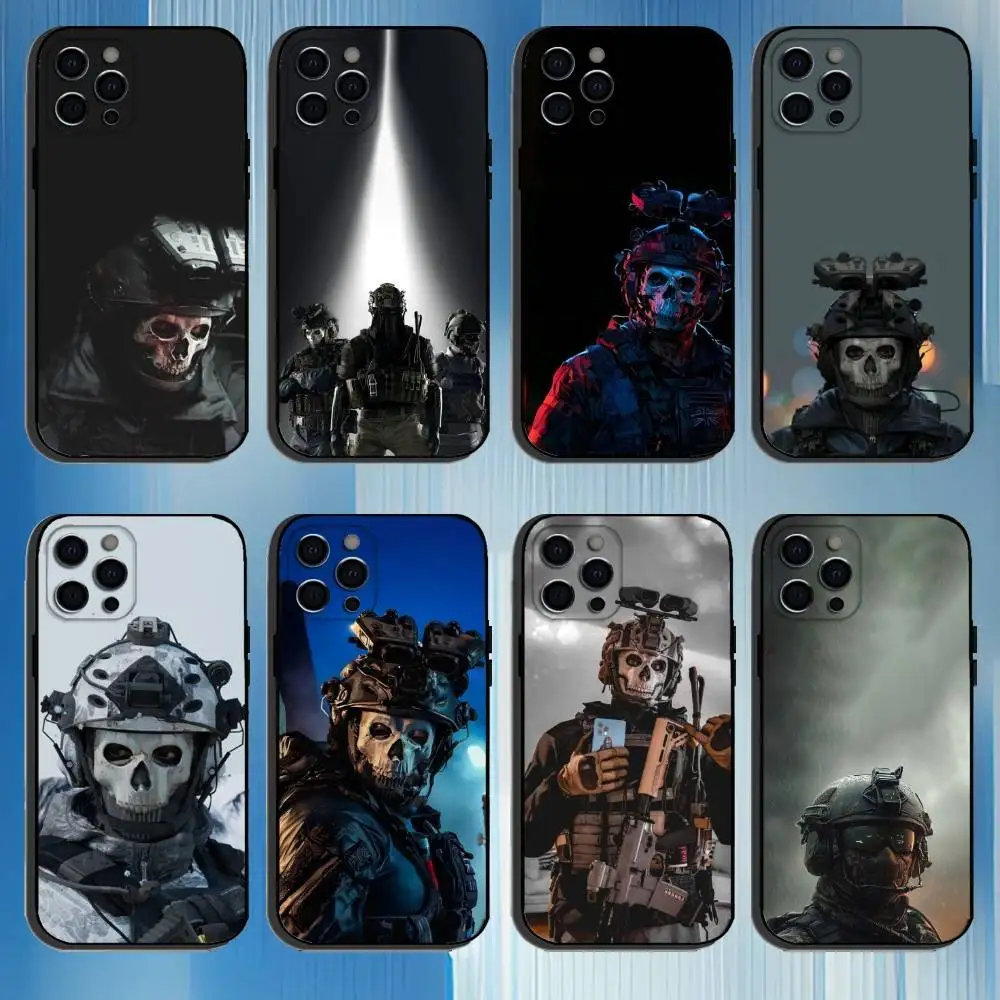

COD Call Of Duty Ghosts Phone Case For iPhone 16,15,14,13,12,11 Plus,Pro Max, Others Soft Black Cover