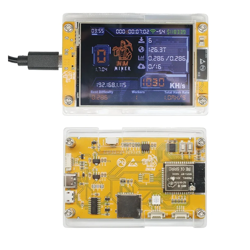 ترقية 1030KH/S Harshrate Bitcoin Crypto Solo Miner Nerdminer 2.8 "شاشة ذكية Nmminer Bitcoin Lottery #1