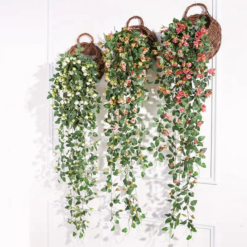 1.4M Artificial Rose Wall Hanging Outdoor Wedding Party Balcony Indoor Living Room Hotel Wall Ceiling Plant Decoration