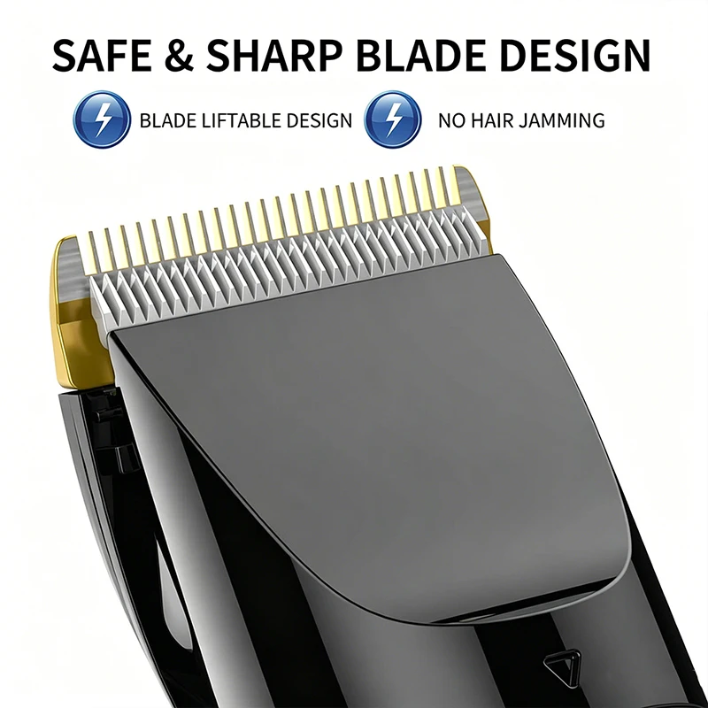 LCD Display Hair Clipper Electric Hair Trimmer for Men Barber Titanium Ceramic Blade Salon Hair Cutting Machine view 3