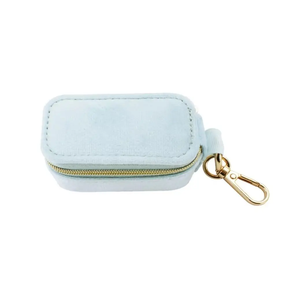 

Sturdy Flocking Construction Jewelry Case Ample Storage Space Portable Storage Storage Case Mini Travel Zipper Velvet