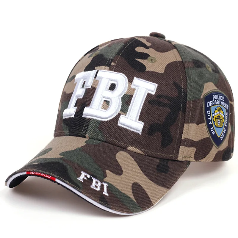 FBI Agent Baseball Cap Men 3D Embroidery Letter Outdoor Sunscreen Hat NYPD Shield Patch Adjustable Military Fan Cosplay Cap 2026