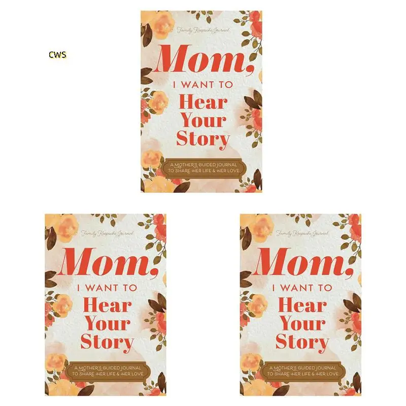 3X Mom I Want To Hear Your Story Journal A Mother's Guided Journal Multipurpose Journal Book Portable Notebook Parents