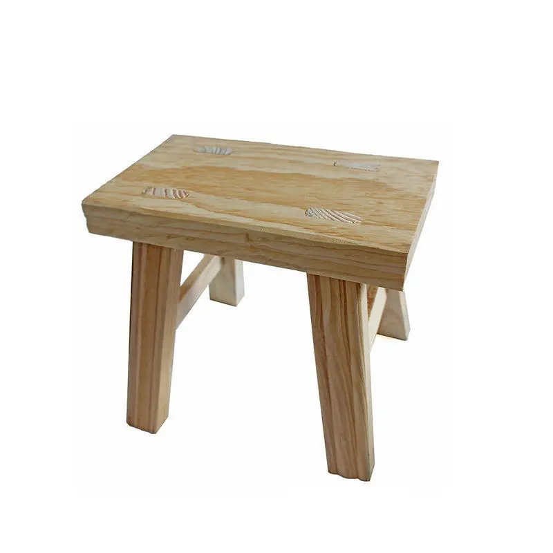 Holzhocker Morden Niedriger Hocker Home Kleine Bank Kreative Kinder Massivholz Quadratischer Schuhhocker Wohnzimmer Stuhl Möbel