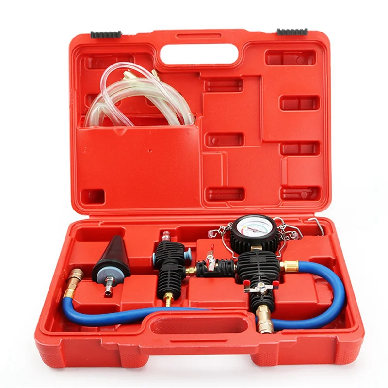 

Инструмент для заправки охлаждающей жидкости с вакуумной очисткой, универсальный набор инструментов для замены со шлангом для автомобиля, цельный