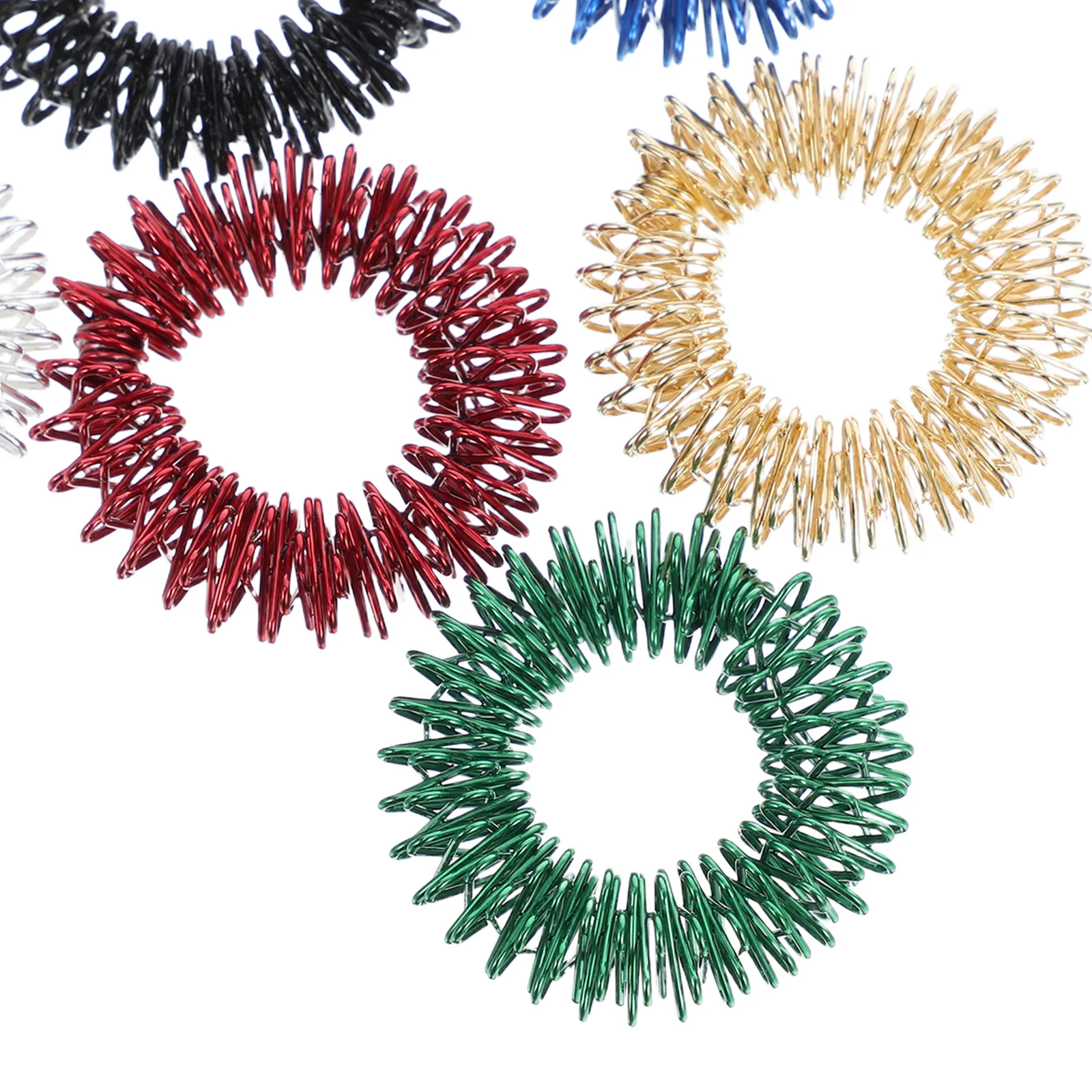 6 قطعة حلقات تدليك الإصبع شائكة أداة الضغط الإبري الإجهاد الإغاثة اليد تململ للقلق الكبار تدليك الاسترخاء #4