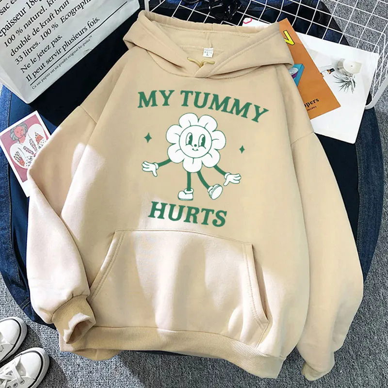 

My Tummy Hurts Meme Humor Hoodie Men Women Funny Fashion Long Sleeve Warm Loose Casual Harajuku Novelty Sweatshirts Streetwear